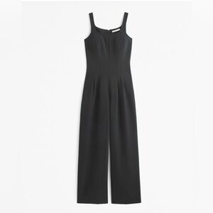 Abercrombie & Fitch Black square neck seamed Jumpsuit Design